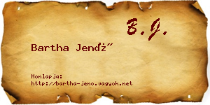 Bartha Jenő névjegykártya