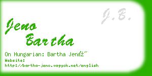 jeno bartha business card